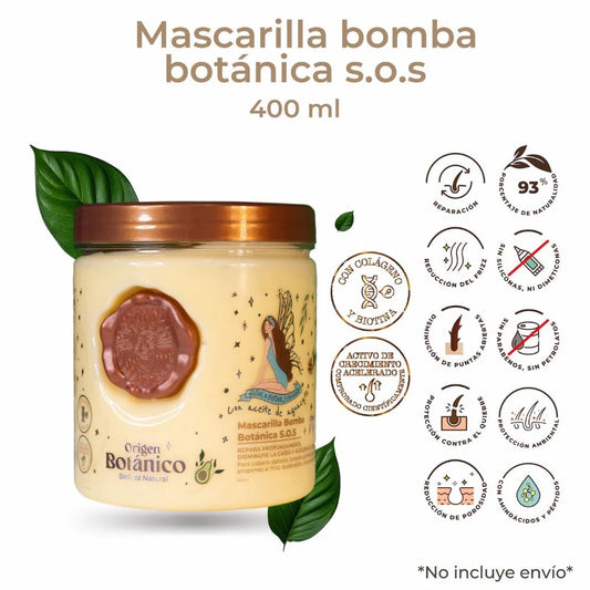 BOTANICAL HAIR MASK S.O.S – AVOCADO OIL + COLLAGEN + BIOTIN | DEEP REPAIR FOR DAMAGED, DRY, OR FRIZZY HAIR